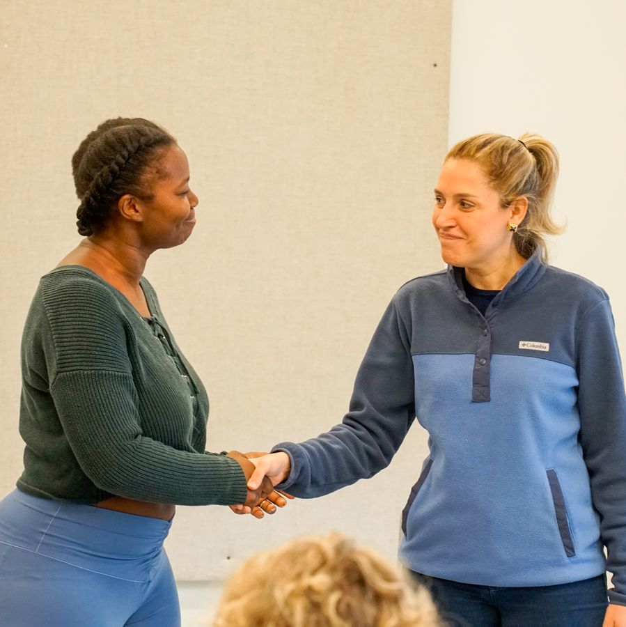 Berkeley Rep School of Theatre improv students handshake